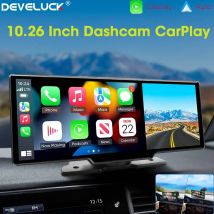 10,26 "DVR para coche Carplay Android Auto Dashcam 4K 3840*2160 cámara frontal y trasera 1080P Control de voz BT FM GPS grabadora lente Dual