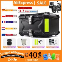 Caja para casco de motocicleta de 65L y 55L, cajas de herramientas de almacenamiento de equipaje trasero superior de aluminio CNC, maletero de bloqueo para YAMAHA, Honda y BMW