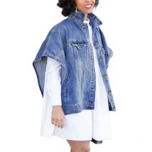 Mode Schal Ärmellose Denim Jacke Frauen Oberbekleidung Weibliche Vintage Revers einreiher Strickjacke Mantel Casual Trend Streetwear