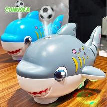 Electric Blowing Ball Shark Model Car Robot Swing Tail Electronic Pet Interactive Entertainment Toys for Kids Baby Children Gift