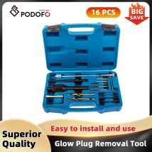 Podofo strumento di rimozione della candela di incandescenza 16PCs danneggiato 10mm Set di strumenti di riparazione dell'estrattore della candela di incandescenza per VW/BMW/Mercedes Benz/Toyota/Alfa