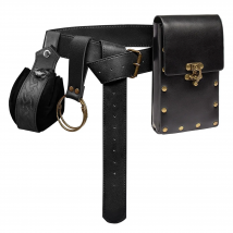 Set di costumi medievali rinascimentali vintage con custodia per dettagli cintura Fodero per spada da guerriero Puntelli per giochi di ruolo LARP di Halloween