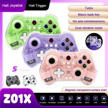 Z01X Transparenter kabelloser Game-Controller BT 6-Achsen-Bewegungssensor Turbo Programmierbarer Hall-Joystick für Switch/PC/iOS/Mac/Android