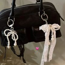 Y2K Korea Nette Spitze Perle Kette Telefon Gurt Charme Kette Knoten Handy Lanyard Schlüsselbund Kopfhörer Tasche Kawaii Anhänger Zubehör