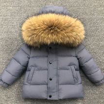 Winter Super Warm GIrls Boys Jacket Thick High Quality Down Feather Coat For Boy Kids Big Real Fur Hooded Cold Winter Outerwear
