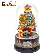 Puppenhaus Miniatur DIY Puppe Haus Mit Möbel Holz Haus Spielzeug Für Kinder Geburtstag Geschenk mit Staub Abdeckung Drehen Musik 29