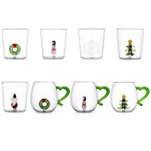 Einzigartige 3D-Glastasse mit Weihnachtsmotiv und zarten Designs für verschiedene Anlässe
