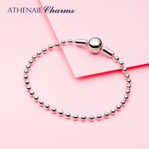 ATHENAIE Armband aus 925er-Sterlingsilber, glänzend, weiche Perlen, passend für Charms, Perlen für Mädchen und Frauen, Geburtstagsgeschenk