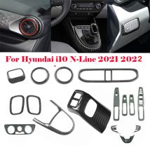 Für Hyundai i10 N 2021 2022 Carbon Scheinwerfer Schalter Zentrale Konsole Getriebe Shift Panel Front Dashboard Klimaanlage Outlet Abdeckung