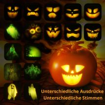 Animierte Kürbis projektions lampe, Halloween sprechende Projektions lampe, 16 Animationen und Soundeffekte, eingebauter Projektor lautsprecher