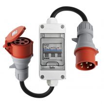 dé  Adattatore CEE 32A maschio a 16A femmina con interruttore 3 fasi 400V adattatore ad alta corrente a 5 poli con classe di protezione IP44