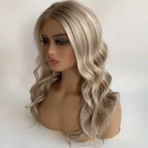 Ash Blonde Silk Top Silicone Cap Medical Gluless Wig Replacement European Human Hair For Alopecia Or Cancer