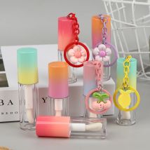 Lip Glaze Bottle With Keychain Gradient Empty Lipstick Gloss Tube Refillable Liquid Container Bottle Lipgloss Sample Bottle