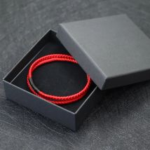 Minimalist ische Klasse ein Kiels eil Armband für Männer Frauen schwarz Edelstahl Verschluss Doppels chicht Schnur Armband Valentinstag Braslet