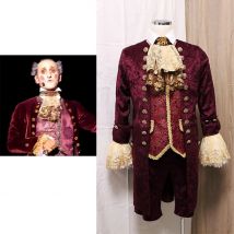 Musical Mozart L Opera Rock Mozart Rock Rosenberg Cosplay Kostüm Rotes Outfit Erwachsene Männer Cosplay 1770er Jahre Rokoko-Stil Männer Roter Anzug