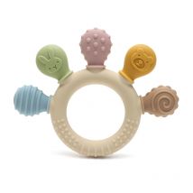 Neue hand multicolor Silikon Baby Ring Beißring Angst Zahnen Spielzeug 0-12 Monate Kauen Perlen Sensorische Zahnfleisch Relief schnuller Baby