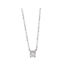 Minimalist Singe Zircon Charm Necklace for Women Thin Clavicle Chain Necklace Anti Tarnish Temperament Jewelry Wholesale