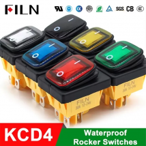 on off 30A/250V Heavy Duty 4 pin DPST IP67 Sealed Waterproof T85 Auto Boat Marine Toggle Rocker