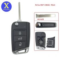 Xinyuexin Fernschlüsseletui Shell Fob für VW T Cross POLO Plus 2018–2022, 3-Tasten-Flip-Klapp-Autoschlüsselabdeckung, Reparatur NEU HU162R