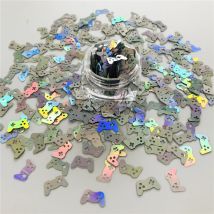 PrettyG 1 Box Gamepad Form Holographische Glitter Pailletten für Harz DIY Herstellung Kunst Handwerk Nagel Make-Up Dekoration Zubehör