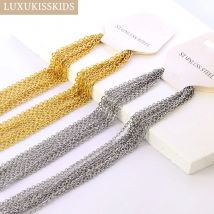 LUXUKISSKIDS Edelstahl Ketten Halskette Frau 10 teile/los Groß Großhandel DIY Rolo 2mm Kette Kein Verblassen Halsband für Schmuck Machen