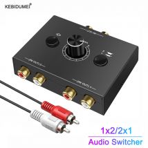 Switcher Audio Splitter Switcher Audio bidirezionale con pulsante muto 2x1 / 1x2 L / R RCA Stereo