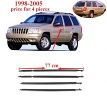 4 Stück schwarze Gummidichtung für Außenfensterglas für Jeep Grand Cherokee II WJ WG 1998–2005, Zierleiste, Türleitung 55135890AF