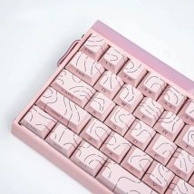 Topografische Konturlinien 4.0-Tastenkappen, die durch 97-Tasten Cpas PBT Cherry Profile Side Print für mechanische MX Gamer-Tastatur leuchten