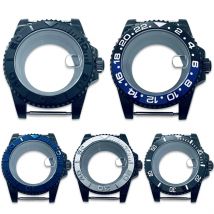 Hochwertige 40mm nh34 nh35 nh36 nh38 nh39 nh70 eta2824 pt5000 schwarz gmt Uhrengehäuse mit Keramik lünette Saphirglas wasserdicht