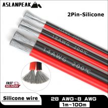 Cavo in silicone a 2 pin da 1-100 m Nero Rosso Doppio parallelo Cavi di prolunga elettrici Cavo di alimentazione per la ricarica dell'auto dell'altoparlante audio