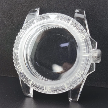 NH35-Gehäuse, transparentes Acrylgehäuse, SUB-Gehäuse, 40 mm, luxuriöses Herren-Uhrengehäuse, passend für 28,5 mm Zifferblattgehäuse, grün leuchtendes Gehäuse