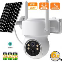 Wbudowana bateria WiFi PTZ 4MP zewnętrzna bezprzewodowa słoneczna kamera IP 6X Zoom 1080P kamera