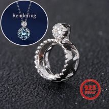 Anhängerfassung für 5–9 mm große Steine, 925er Sterlingsilber, Damen-Anhänger-Accessoire, ideal für die DIY-Schmuckherstellung mit Moissanit