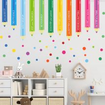 Colorful Paintbrush Wall Stickers Made Of Waterproof PVC Material For Children's Rooms Kindergartens And Home Decoration