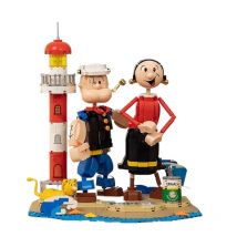 New Cartoon Popeyed Building Block Popeye Olivia Assemble Toy Cartoon Movie Character Models Desktop Ornaments Gift for Children