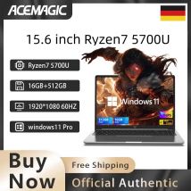 ACEMAGIC Laptop 15.6" FHD con AMD Ryzen 7 5700U, 16GB DDR4, 512GB SSD, Windows 11 Pro, Leggero per Gaming, Notebook per Affari e Studenti
