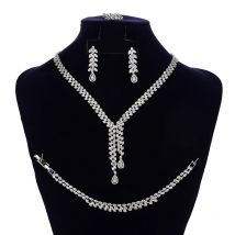 Jewelry Sets HADIYANA Simple And Classic Women Pendant Necklace Set for Women Zircon Luxury BN8969 Wedding Bridal Jewelry Set