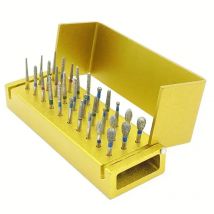 Dental 30 stücke Dental Diamant Bohrer Bohrer Desinfektion Block High Speed Handstück burs Halter Alumimum Instrument Set