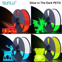 SUNLU im Dunkeln leuchtendes PETG-Filament, ordentlich gewickeltes, leuchtendes PETG-Filament, 1,75 mm +/- 0,02 mm, 1 kg Filament, passend für die meisten FDM-3D-Drucker