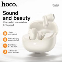 Auriculares inalámbricos HOCO True Wireless Bluetooth 5.4, mini auriculares internos con control táctil, auriculares deportivos con audio HiFi, 28 horas de tiempo en espera.