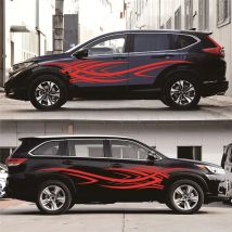 2 stücke Auto Styling Aufkleber Auto beide Seite Körper personal isierte kreative Feuer Flamme Aufkleber Vinyl Aufkleber Autos Autozubehör