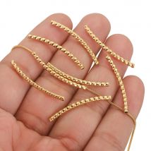 20 Stück Edelstahlrohre Schmuck Gold Lange gebogene Röhrenperlen für Handarbeit Armband DIY Schmuck Perlenschnur Halskette Finden