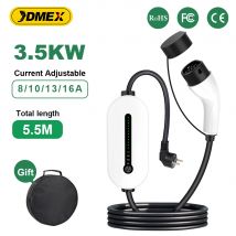 JDMEX 3,5 kW tragbares EV-Ladegerät Typ2 APP-Steuerung 16 A wasserdicht IP66 EVSE Ladebox-Set Ladestrom einstellbar