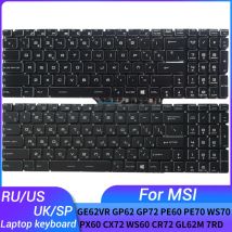 Teclado para ordenador portátil MSI GE62VR, GP62, GP72, PE60, PE70, WS70, PX60, CX72, WS60, CR72, GL62M, 7RD, MS-16H2, ruso/EE. UU./REINO UNIDO/español, nuevo