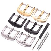 Metall-Uhrenarmband-Schnalle, 16, 18, 20, 22, 24 mm, Herren-Armband, Silber, Schwarz, Gold, Edelstahl-Verschluss, Zubehör