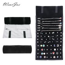 Reises chmuck Veranstalter tragbare Samt Ring Ohrringe Anhänger Halskette Halter Armband tragen Aufbewahrung tasche faltbare Roll beutel