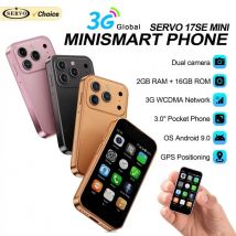 SERVO 17SE MINI 3G pequeño teléfono inteligente sistema Android Play Store 2GB + 16GB WhatsAPP GPS WiFi tarjeta SIM Dual 3,0 "pequeño teléfono móvil inteligente