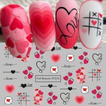 Valentine Nagelaufkleber Liebe Herz Dekoration Wassertransfer Aufkleber Cartoon Niedlicher Bär Nagelschieber Tattoo Design Folien Maniküre