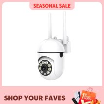 Ease Life APP Telecamera di sicurezza WiFi wireless 1080P HD per interni/esterni, visione notturna a colori, audio bidirezionale, 360 °   Pan/Inclinazione/Zoom