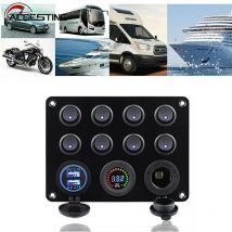 12V 8 Gang wodoodporny wyłącznik automatyczny Panel przełączników dla łodzi samochodowej RV Truck Marine ATV UTV Caravan